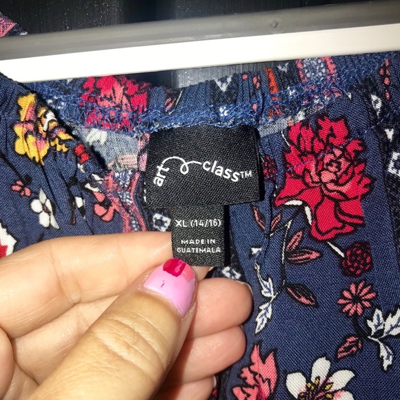 Flower print girls romper - Picture 3 of 5